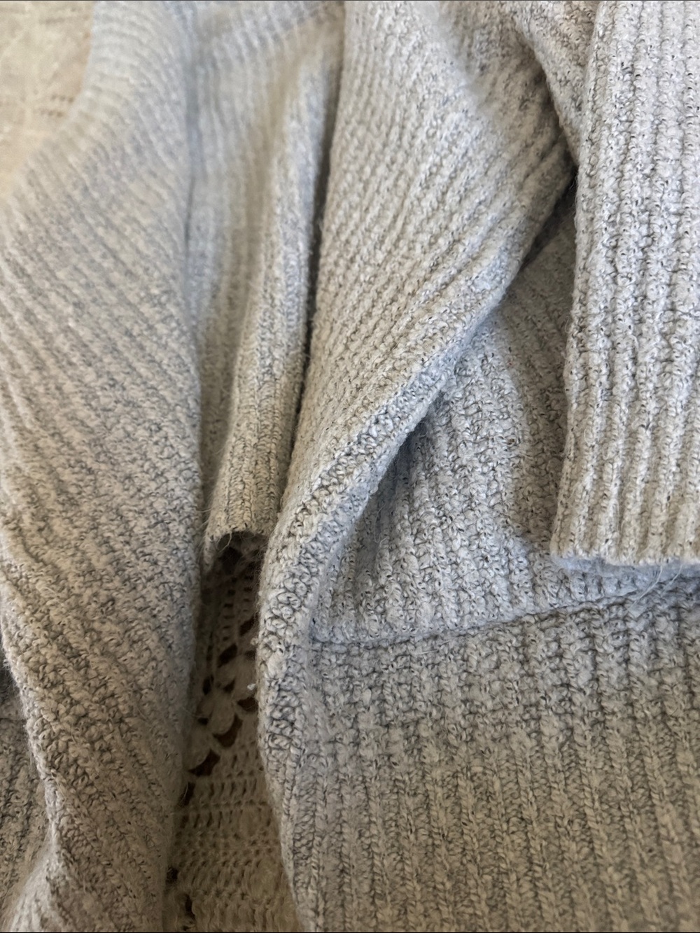 Altar'd State Light‎ Gray Open-Front Knit Cardigan - Picture 4 of 4